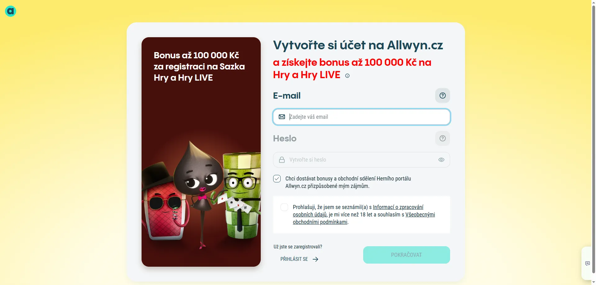 Registrace Sazka Casino online – krok za krokem